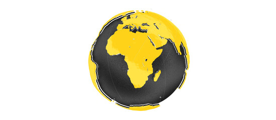 Graphic representation of the earth. Mainland Africa.