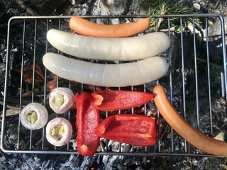 Barbecue über dem Feuer