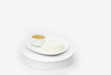 white rice with  green beans