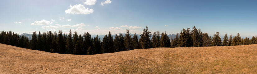 Panorama view Rechelkopf mountain in Bavaria, Germany