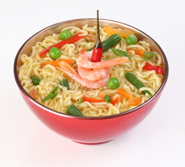 thai noodle soup with shrimp