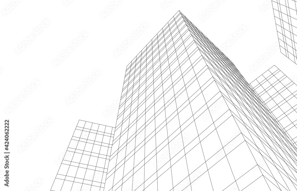 Wall mural abstract background of modern architecture