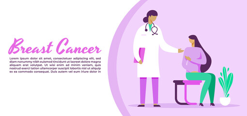 Illustrated vector of a female doctor attending to a patient.