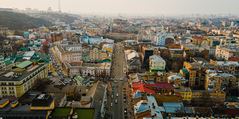 aerial view of Kyiv, Podil	