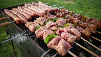 shish kebab on the grill