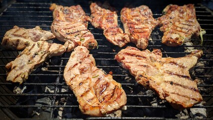 grilled meat on the grill