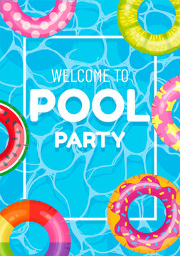 Banner poster invitation to pool party vector