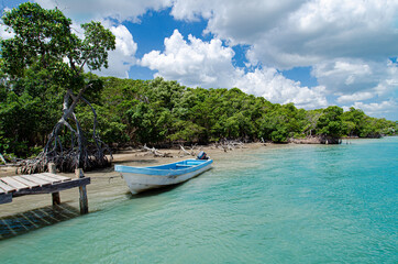 Naklejka na ściany i meble Yalahau lagoon near Holbox island, Quintana Roo, Mexico