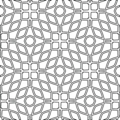  Geometric vector pattern with triangular elements. Seamless abstract ornament for wallpapers and backgrounds. Black and white colors. 