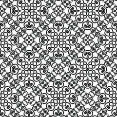  Geometric vector pattern with triangular elements. Seamless abstract ornament for wallpapers and backgrounds. Black and white colors. 