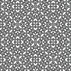 Geometric vector pattern with triangular elements. Seamless abstract ornament for wallpapers and backgrounds. Black and white colors. 