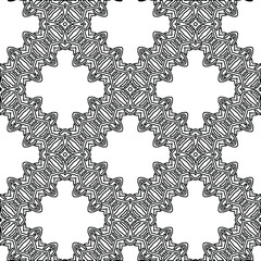 Geometric vector pattern with triangular elements. Seamless abstract ornament for wallpapers and backgrounds. Black and white colors. 