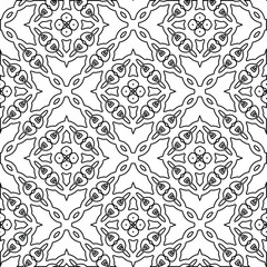 Geometric vector pattern with triangular elements. Seamless abstract ornament for wallpapers and backgrounds. Black and white colors. 