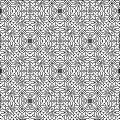 Geometric vector pattern with triangular elements. Seamless abstract ornament for wallpapers and backgrounds. Black and white colors. 