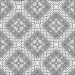 Geometric vector pattern with triangular elements. Seamless abstract ornament for wallpapers and backgrounds. Black and white colors. 