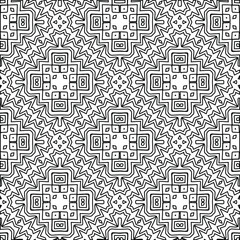 Geometric vector pattern with triangular elements. Seamless abstract ornament for wallpapers and backgrounds. Black and white colors. 