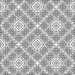 Geometric vector pattern with triangular elements. Seamless abstract ornament for wallpapers and backgrounds. Black and white colors. 