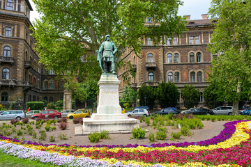 Budapest, Hungary - June 20, 2019: Statue in District V
