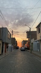 street at sunset