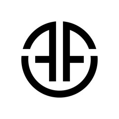Letter FF circle initial logo