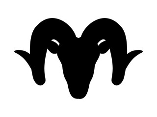 Ram head icon, horned sheep, vector illustration design