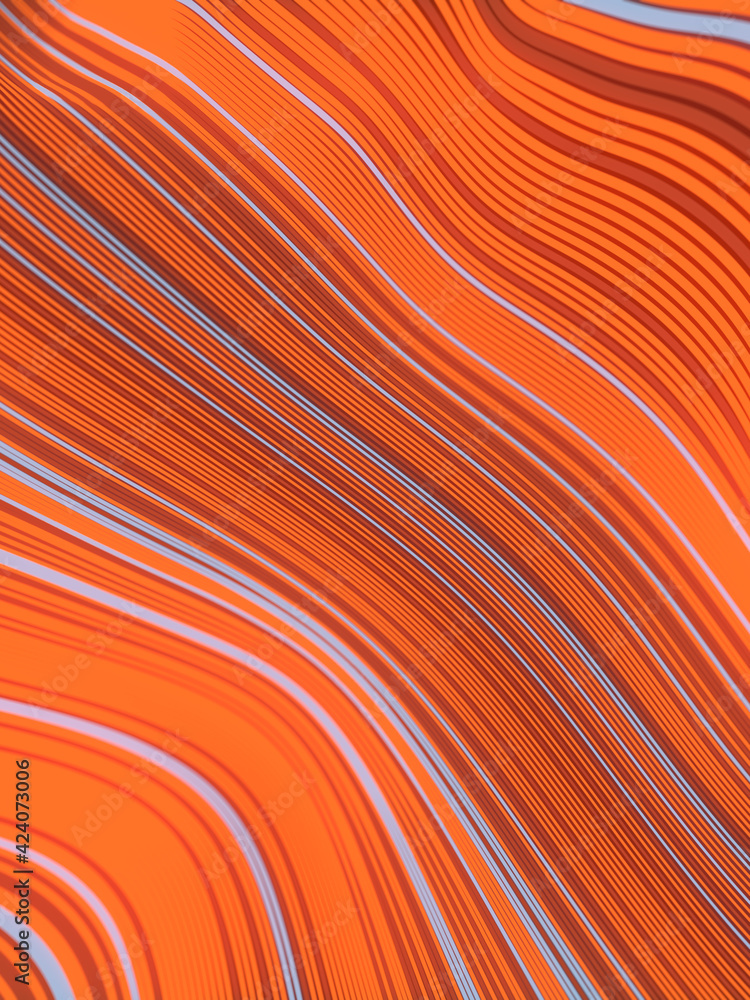Poster Abstract floating multicolored lines. Modern 3d rendering digital illustration. Creative graphic concept