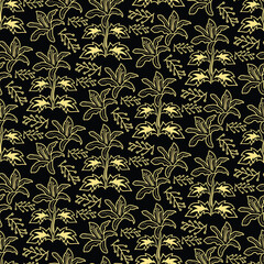 Seamless pattern with tropical flower vector Illustration, batik style 