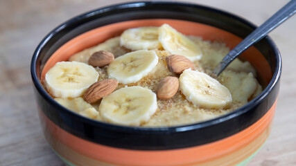 cornmeal porridge in a bowl balanced diet breakfast 