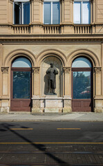 Fototapeta na wymiar Statue of a Politician in Zagreb, Croatia