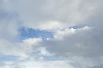 panorama of blue sky background with tiny clouds