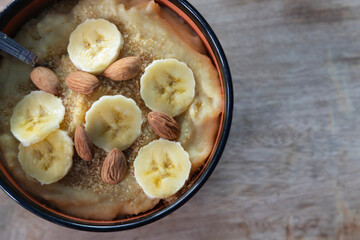 cornmeal porridge aerial view breakfast food 