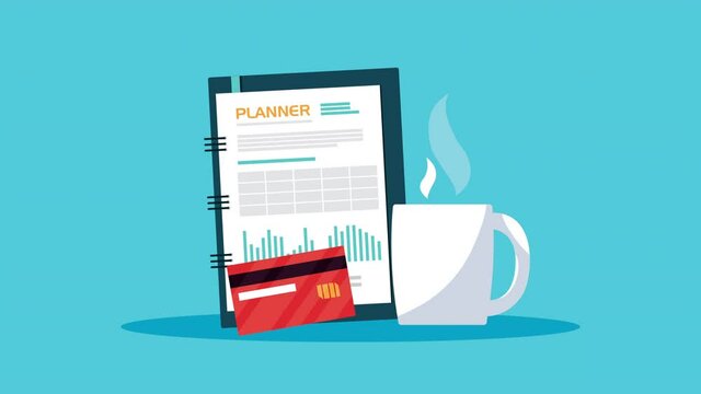 financial planning economy animation with