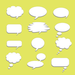 Empty Speech bubble with shadow. For text communication. Vector.