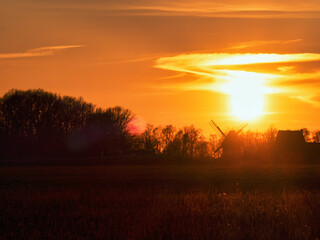 Fototapeta premium sunset over the field