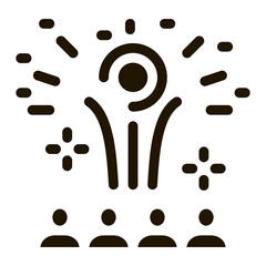 contemplation by people of fireworks glyph icon vector. contemplation by people of fireworks sign. isolated symbol illustration