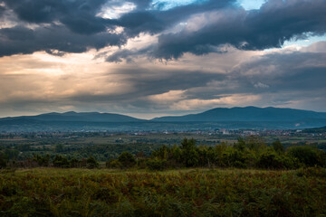 Fototapeta premium sunset in the mountains