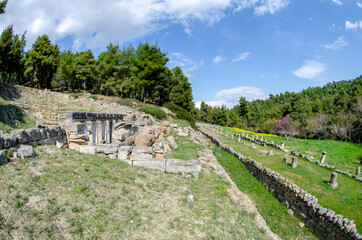 The theatre of the skene Amphiareion oropos Greece
