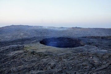 Lac de lave du volcan Erta Ale en Ethiopie