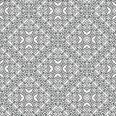 Geometric vector pattern with triangular elements. Seamless abstract ornament for wallpapers and backgrounds. Black and white colors. 