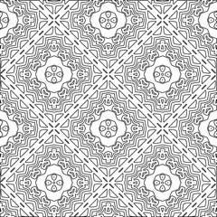 Geometric vector pattern with triangular elements. Seamless abstract ornament for wallpapers and backgrounds. Black and white colors. 