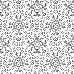 Geometric vector pattern with triangular elements. Seamless abstract ornament for wallpapers and backgrounds. Black and white colors. 