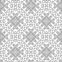 Geometric vector pattern with triangular elements. Seamless abstract ornament for wallpapers and backgrounds. Black and white colors. 