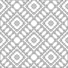 Geometric vector pattern with triangular elements. Seamless abstract ornament for wallpapers and backgrounds. Black and white colors. 
