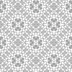Geometric vector pattern with triangular elements. Seamless abstract ornament for wallpapers and backgrounds. Black and white colors. 