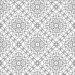 Geometric vector pattern with triangular elements. Seamless abstract ornament for wallpapers and backgrounds. Black and white colors. 