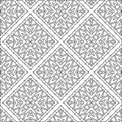Geometric vector pattern with triangular elements. Seamless abstract ornament for wallpapers and backgrounds. Black and white colors. 