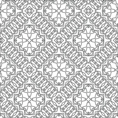 Geometric vector pattern with triangular elements. Seamless abstract ornament for wallpapers and backgrounds. Black and white colors. 