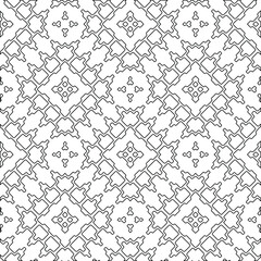 Geometric vector pattern with triangular elements. Seamless abstract ornament for wallpapers and backgrounds. Black and white colors. 