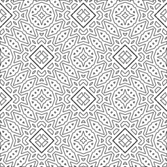 Geometric vector pattern with triangular elements. Seamless abstract ornament for wallpapers and backgrounds. Black and white colors. 