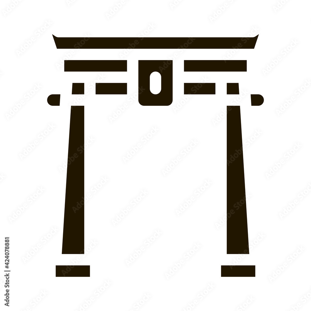 Poster chinese arch with columns glyph icon vector. chinese arch with columns sign. isolated symbol illustr